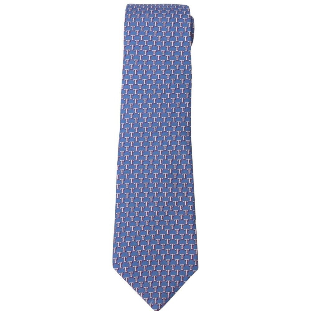 Vineyard Vines Texas Rangers Silk Tie Boys 49" MLB Blue Red